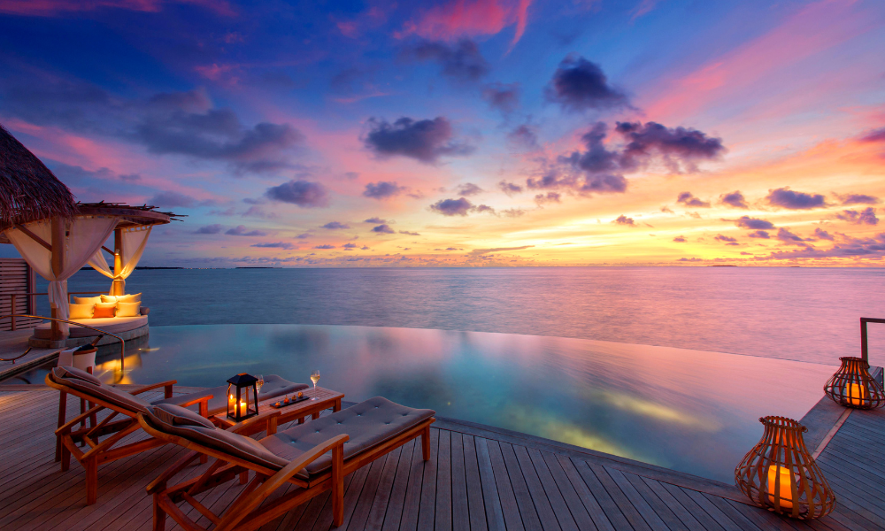 Vibrant sunset in the Maldives